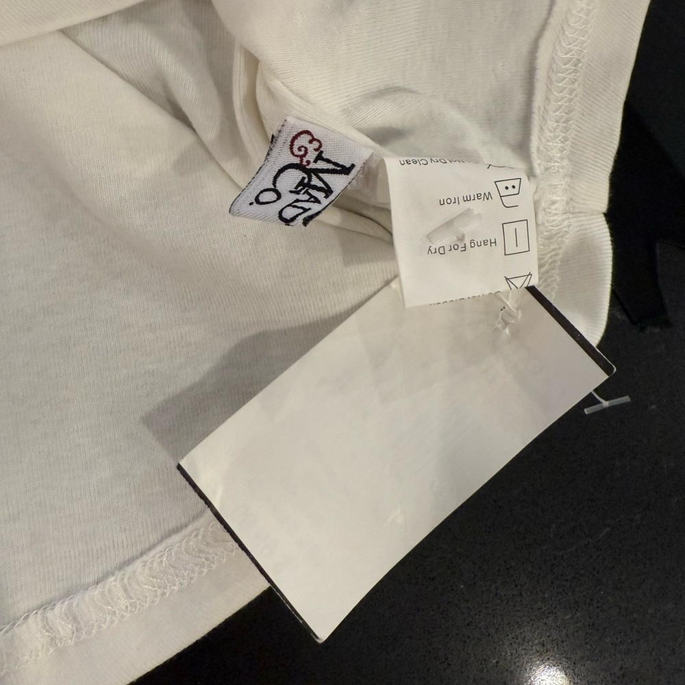 Cropped White T-Shirt with Black Ribbon Accents, Madonna & Co - Picture 5 of 5